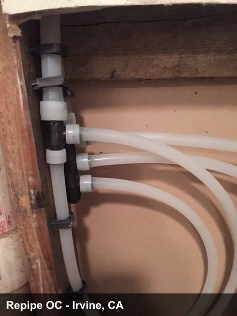 Irvine slab leak and pipe reroute planning photo for a Repipe OC repipe